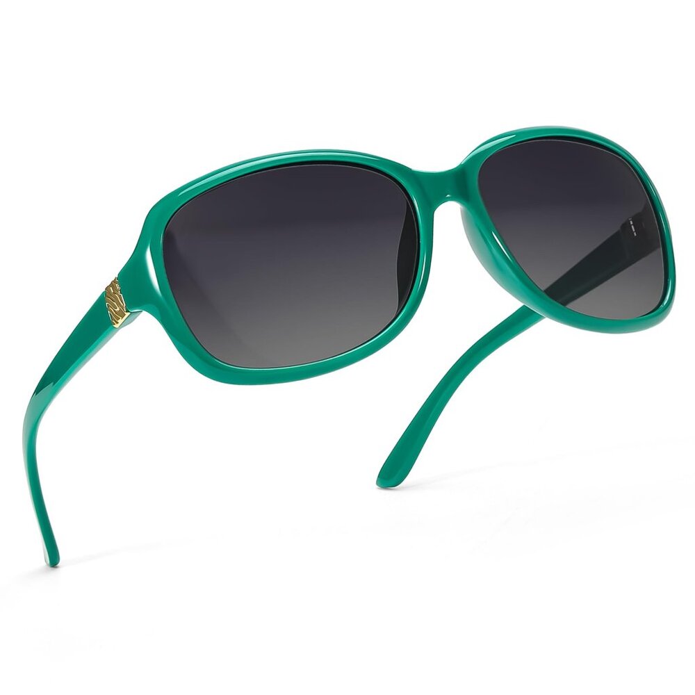Vintage Square Polarized Sunglasses UV400 Protection Wraparound Retro Chic